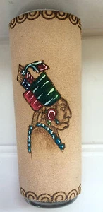 Shot Glass Mexico Rawhide Cover Detailed & Graphics, 4" High - Picture 1 of 3