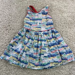 Genuine Kids OshKosh 5T Dress Postcards Halter Red Blue Minnesota Cabin Lake - Picture 1 of 8