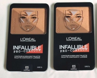 Lot of 2 Loreal Infallible Pro-Contour Contour & Highlight Palette 815 Deep NEW - Image 1 of 3