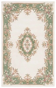 Hand Tufted Aubusson Design Rug Banded Wool Carpet Area Rug 8X10 9X12 6X9 5X8 - Picture 1 of 6