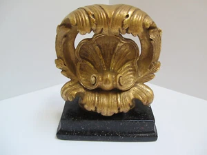 Fermalibro singolo vintage neoclassico italiano oro dorato foglia di acanto ~ alto 7" - Foto 1 di 6