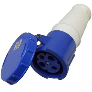 Accoppiatore Presa 63 Ampere 3 Pin 230V IP67 Impermeabile IEC CEE Connettore 63A Blu - Foto 1 di 6