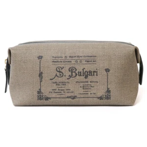 BVLGARI Tasche braun beige Leder Kosmetik Veranda aus Japan gebraucht - Bild 1 von 7