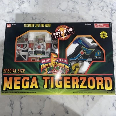 Rare Bandai Mighty Morphin Power Rangers Mega Tigerzord Megazord ToysRus Exclusi - Image 1 of 4