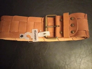 BILLABONG Brown Woven Genuine Leather Belt Size S/M 7 Cm Wide. New Tag - Picture 1 of 8