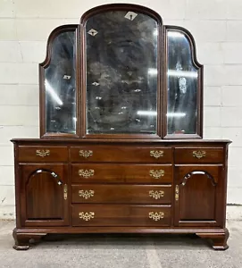 Vintage Ethan Allen Georgian Court Collection Solid Cherry Triple Dresser - Picture 1 of 11