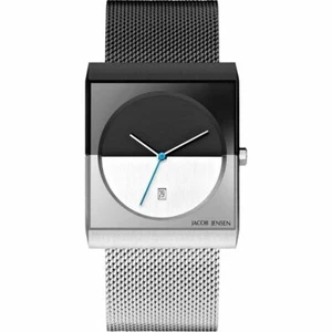 Jacob Jensen 515 Gents Square Face Black and White Watch - Picture 1 of 2