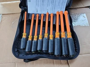 Klein Tools 33524 Insulated Nut Driver Set - 9 piece 1000v SAE 3/16 to 5/8 - Picture 1 of 4