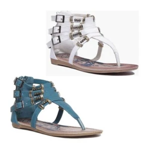 Infantil Suela Plana Estilo Tanga Sandalias de Tiras en Blanco Talla UK 1-13 - Imagen 1 de 14