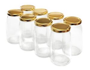 GLASS JARS 900ml  & GOLD LID -PICKLE CHUTNEY HONEY STORAGE FREE P&P