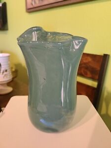 Hand-blown Teal Art Glass By Hilltop Artisr 2002
