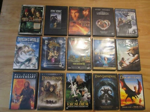 DVD Fantasy Movie Lot x15 KONG Labyrinth RINGS Braveheart EXCALIBUR Pans WILLOW - Picture 1 of 11