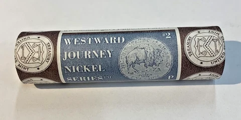 2005-P Jefferson Nickel BU/UNC $2 Roll 40 Coins American Bison Cover
