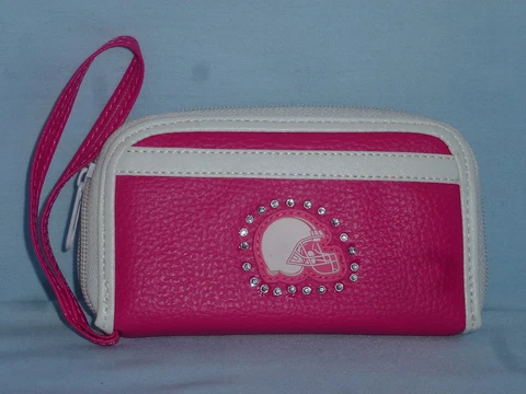 CLEVELAND BROWNS  Womens/Girls  PINK FASHION WALLET with Rhinestones  NEW! Cover