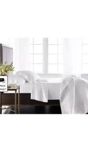 Hotel Collection Classic 400TC Cotton Queen Flat Sheet-White- Display - Picture 1 of 1