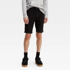 B2) Levi's Men's 511 Men's Slim Cutoff Denim Shorts Solid Black Size 38 NEW $55 - Picture 1 of 3