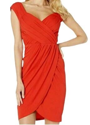 Nicole Miller Women's Stella Matte Jersey Sleeve Sheath Dress Size 10 Red - Image 1 of 4