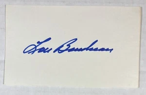LOU BOUDREAU HOF MT BOLD SIGNED AUTOGRAPHED 3X5 Index Card Auto INDIANS/RED SOX - Picture 1 of 2