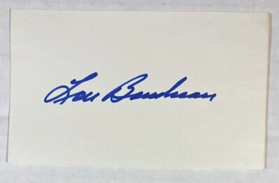 LOU BOUDREAU HOF MT BOLD SIGNED AUTOGRAPHED 3X5 Index Card Auto INDIANS/RED SOX - Image 1 of 2