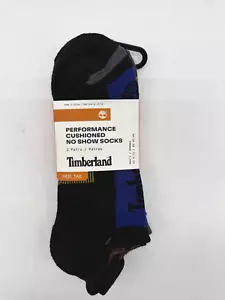 NEW 2 PAIR PACK MENS TIMBERLAND PERFORMANCE CUSHIONED NO SHOW HEEL TAB LARGE - Picture 1 of 4