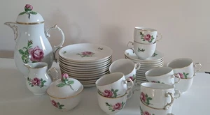 Fürstenberg Porzellan Rote Rose m. Goldrand f. 12 Personen - Bild 1 von 7