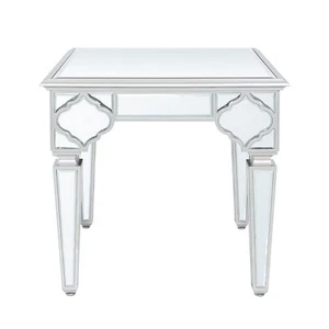 Side Table Marrakech MDF End Table Silver with Mirror Top Living Room Furniture - Picture 1 of 9