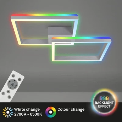 Deckenleuchte Briloner Frame LED 34W 64CM Deckenlampe CCT Dimmbar RGB Backlight  - Bild 1 von 4