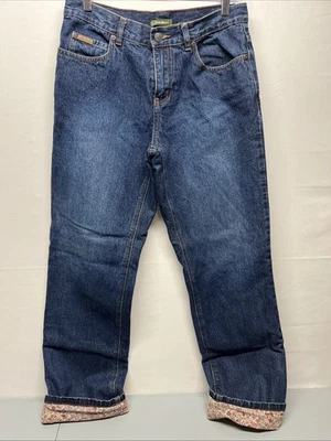 Eddie Bauer Women’s Size 6 Cotton Flannel Lined Boyfriend Jeans Medium Wash - Image 1 of 4