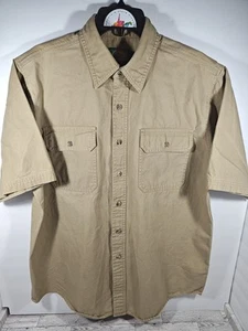 Cabela's Outdoor Gear Herren Large Hemd Khaki Kurzarm Knopfleiste 100% Baumwolle - Bild 1 von 5