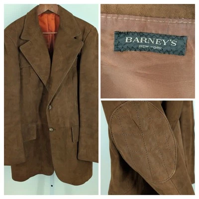 Barney's New York Vintage 60s 70s Suede Leather Outdoors Hunting Jacket Padded - Image 1 of 4