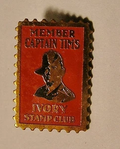 De Colección Miembro Capitán Tim Healy Jabón Marfil Estampilla Club Radio Show Premium Pinback - Imagen 1 de 2