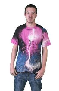Tavik USA Made Mens Black Blue Fuchia Lightning Thunder Striker Sky T-Shirt NWT - Picture 1 of 2