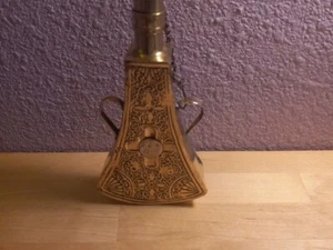 VTG RARE BRASS GUN PISTOL POWDER BOTTLE FLASK - Picture 1 of 8