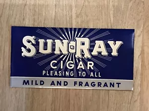 Vintage SUN-RAY Zigarre Schaufenster Papier Schild - Bild 1 von 6