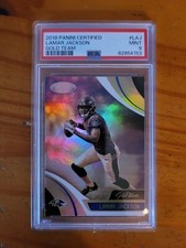 2018 Certified Gold Team #LAJ Lamar Jackson Rookie RC PSA 9 Mint Ravens