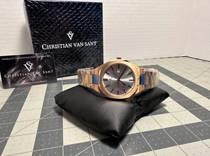 Christian Van Sant Men's Octavius Slim Silver Dial Quartz Watch - CV0523 - Picture 1 of 18