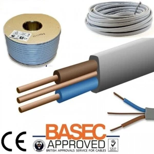 CABLE ELÉCTRICO DE CALIDAD TWIN AND TIERRA 6242Y GRIS BASEC VARIAS LONGITUDES REINO UNIDO - Imagen 1 de 1