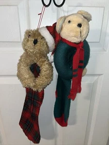 LOT 2 Vintage Plush Christmas Stockings 22” - Picture 1 of 9