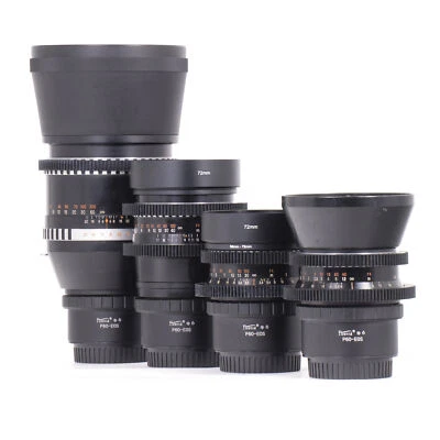 CLA'd Carl Zeiss Jena 50/80/120/180mm Cine Modded Prime Lenses Set For Canon EF! - Image 1 of 4