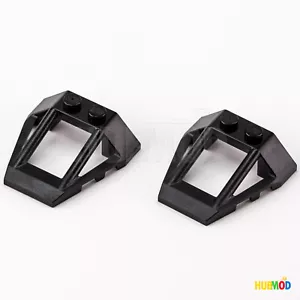 Lote de 2 Genuinos LEGO Negro Parabrisas 4x4 47758 Jaula de Rodillos Coche Avión Cabina NUEVO - Imagen 1 de 4