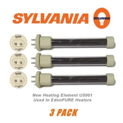 Original Sylvania 500W Edenpure USA1000 GEN 4 Heater Element Bulbs 3 Pack US001 - Image 1 of 3