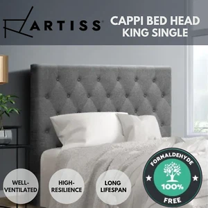 Artiss Bed Head King Single Headboard Bedhead Upholstered Base Wooden Frame - Picture 1 of 7