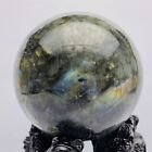 850G Natural Blue Flash Labradorite Quartz Crystal Sphere Healing Ball