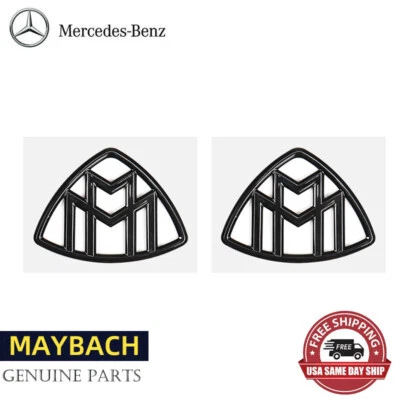 2 piezas negro brillante para Mercedes-Benz Maybach LH,RH guardabarros lateral emblema insignia decoración Foto 1 de 4
