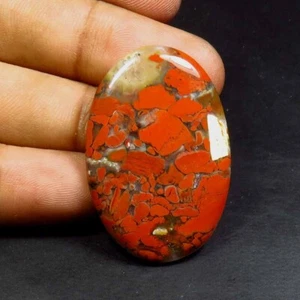 Brecciated Jasper Smooth Gemstone Oval Shape Natural Red Cabochon 35x24 mm JR-85 - Picture 1 of 7