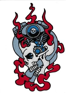 Patche dorsal crane cylindres dos écusson grande taille patch brodé - Picture 1 of 2