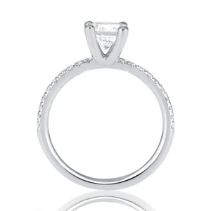 1 Karat Ehering Diamant Verlobungsring Rundschliff H/SI1 14K Weißgold - Bild 1 von 5