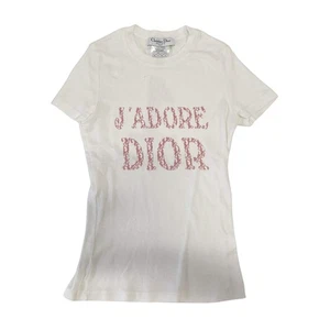 DIOR J'Adore Dior White T-Shirt with Pink Trotter Print - Picture 1 of 11