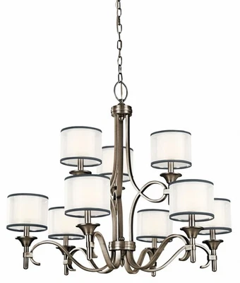 Iluminación Kichler - Lámpara de araña de nueve luces - Lámpara de araña 2 niveles grande - Encaje - 9 Foto 1 de 4