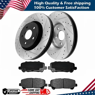 Rotores de freio dianteiro + pastilhas de cerâmica para 2002 2003 2004 2005 2006 Acura RSX Base - Imagem 1 de 4